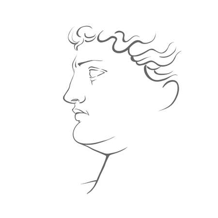 Illustration of Michelangelo's David head sculptureのイラスト素材