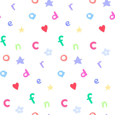 Childish style seamless pattern with sample in swatch panel (AI)のイラスト素材