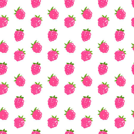 Seamless raspberry pattern including sample in swatch panel (ai)のイラスト素材
