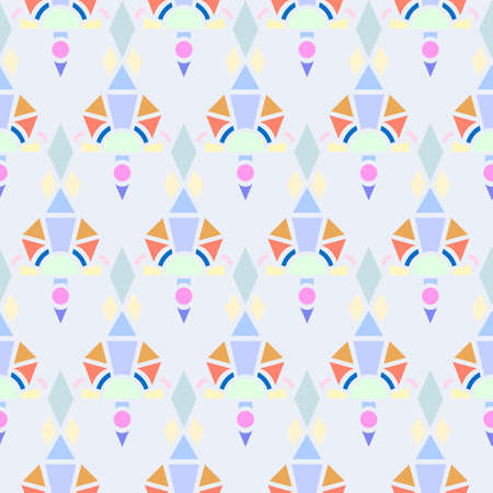 Illustration of seamless pattern of stained-glass colorful shapes.のイラスト素材