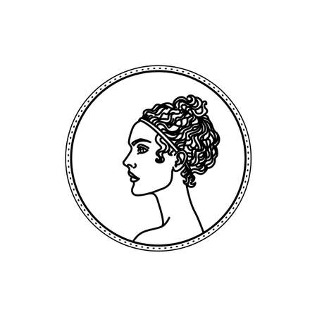 Vector illustration of woman with greek hairstyle のイラスト素材