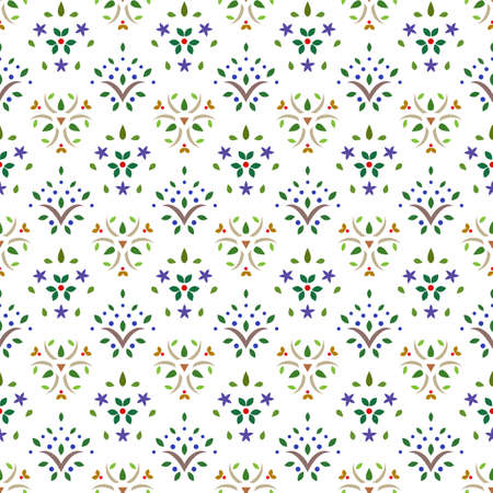 Vector illustration of seamless pattern of floral ornamentのイラスト素材