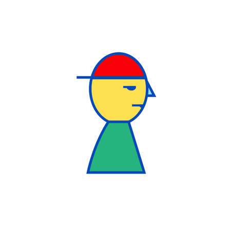 Illustration of abstract boy in a cap のイラスト素材