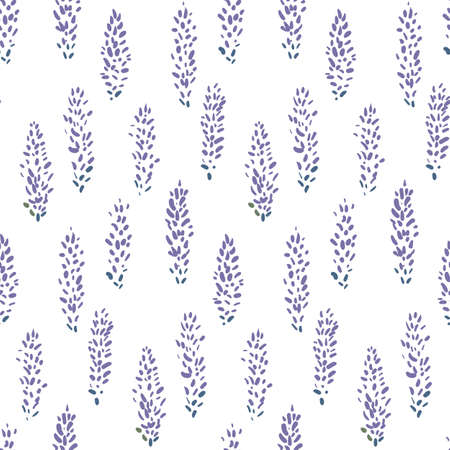 Illustration of lavender seamless patternのイラスト素材