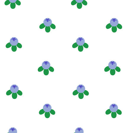 Illustration of blueberry seamless pattern