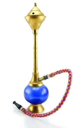 Small colored hookah (tobacco water pipe) isolated on a white background