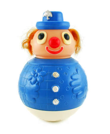 Cork-tumbler toy isolated on a white backgroundの写真素材