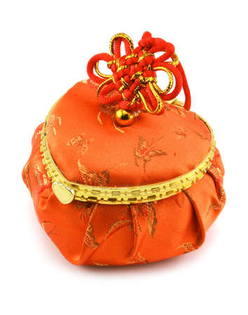 Orange heartform case isolated on a white backgroundの写真素材