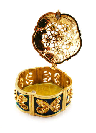 Opened jewel box isolated on a white backgroundの写真素材