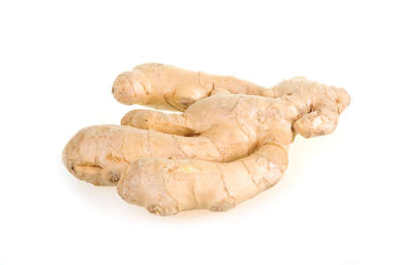 Whole Ginger Rooot Isolated on White Background