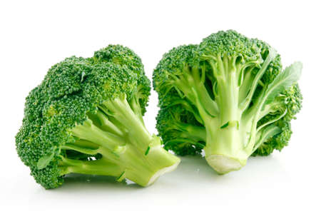 Ripe Broccoli Cabbage Isolated on White Backgroundの写真素材