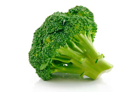 Ripe Broccoli Cabbage Isolated on White Backgroundの写真素材