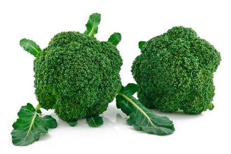 Ripe Broccoli Cabbage Isolated on White Background の写真素材
