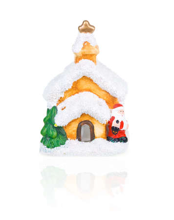 Christmas Decoration (House) Isolated on White Backgroundの写真素材
