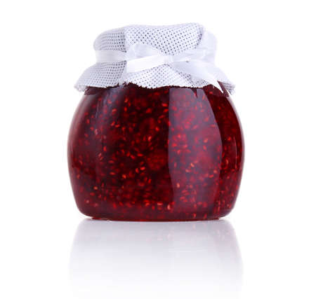 Raspberry jam isolated on white background の写真素材