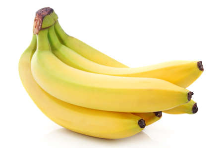 Bunch of ripe banana fruits isolated on white backgroundの写真素材