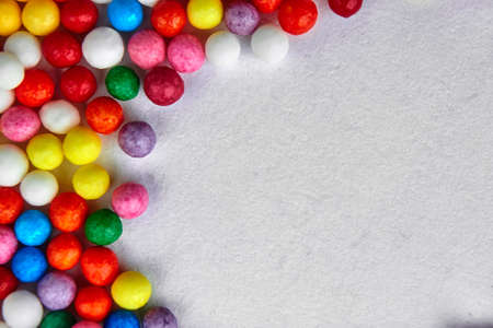 Colorful bright background, multi-colored balls. Sweet nice background candy.Close up photoの写真素材