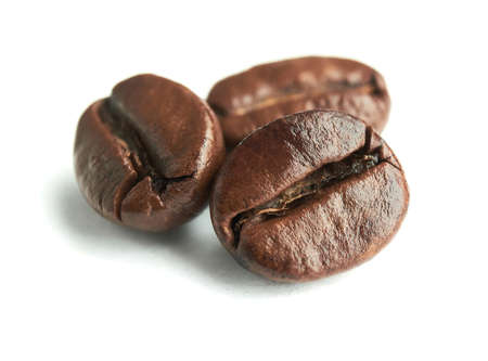 coffee beans on white isolated backgroundの写真素材