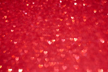 hthe concept of Valentine's day,red hearts bokeh as background,holiday backgroundの写真素材