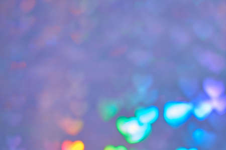 Multicolor space blurred three-dimensional heart-shaped bokeh, neon juicy bright colors, Valentines...