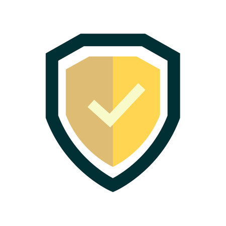 shield icon with checkmark. Confirmation of protection. Vector illustration.のイラスト素材