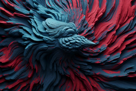 Red and blue flower abstract wallpaperの素材