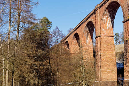 viaduct and blue sky, Odenwald Germanyの写真素材
