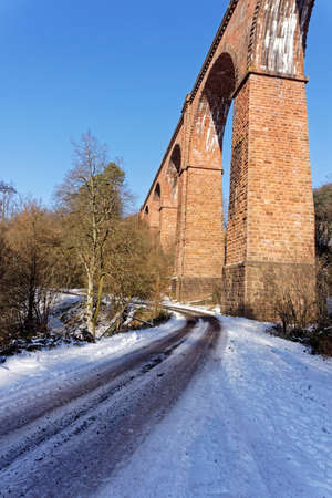 viaduct and blue sky, Odenwald Germanyの写真素材