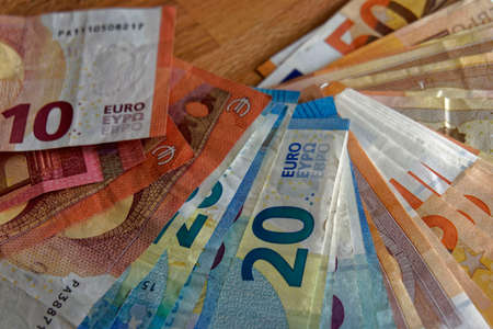 Euro banknotes, cash