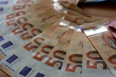 Euro banknotes, cash