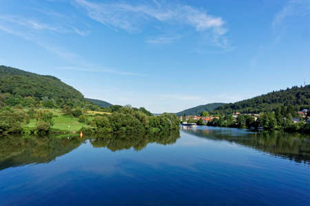 cargo ship on the riverの写真素材