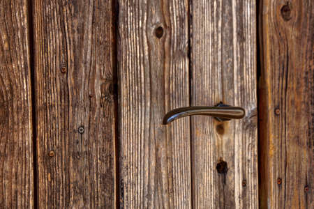 closed old wooden door, vintage backgroundの写真素材