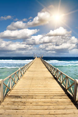 Wooden jetty on a の写真素材