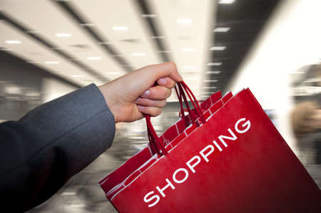 Shopping bags in a storeの写真素材