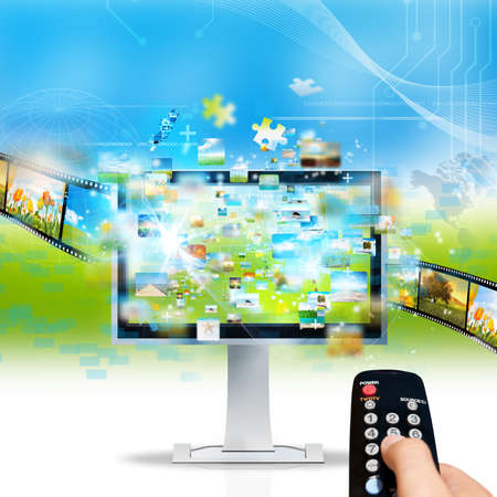 Modern television streaming image and movieの写真素材