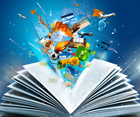 Reading a glowing fantasy book