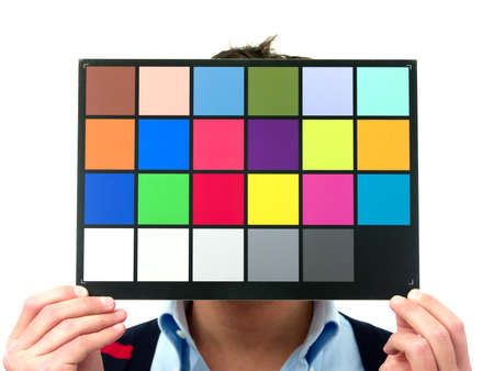 Color checker during photo studio shootの写真素材