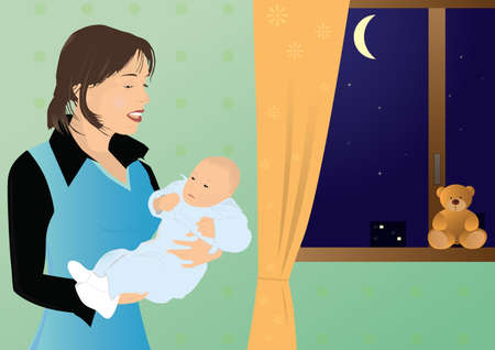 portrait of a mom with her sonの写真素材