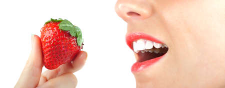 Red strawberry and sexy girlの写真素材