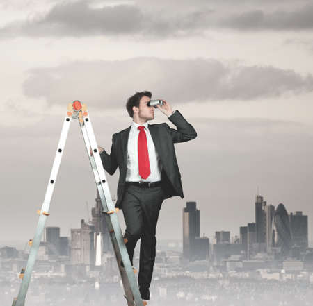 Businessman looking for new businessの写真素材