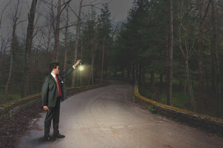 Businessman in search of new opportunitiesの写真素材