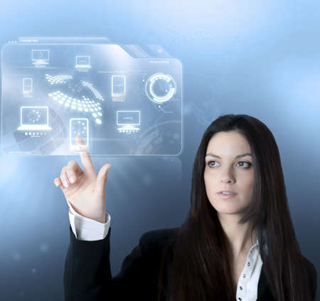 Technology interface with modern deviceの写真素材