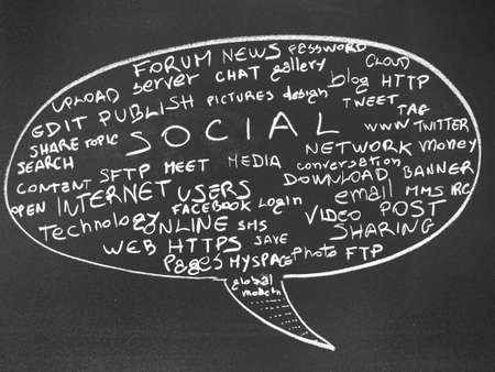 Social network concept with most important termsの写真素材