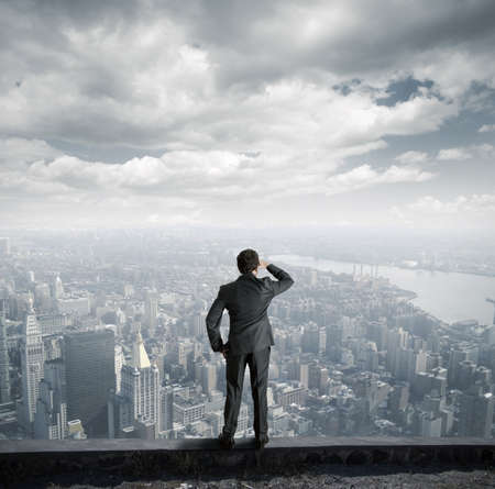 Businessman looking to the future Businessman looking to the future