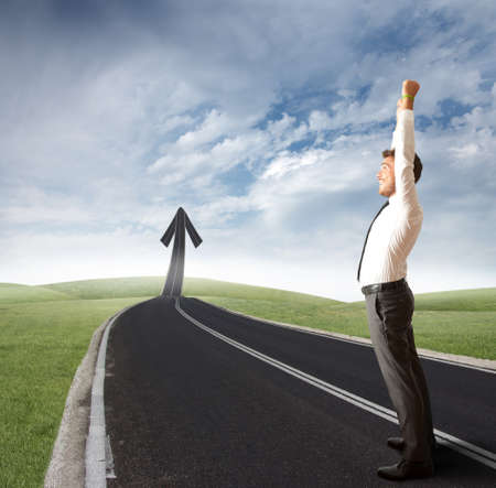 The way of success of a businessmanの写真素材