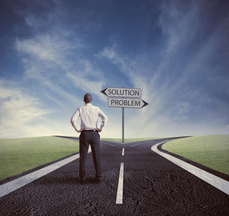 Concept of choose the correct wayの写真素材