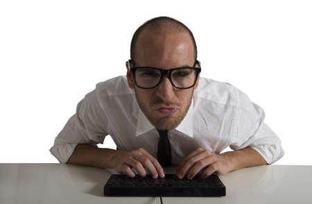 Businessman works with the computerの写真素材
