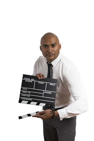 Concept of business in action with cinema ciackの写真素材