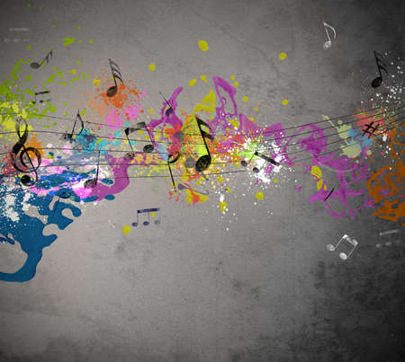 Musical grunge with spray backgroundの写真素材
