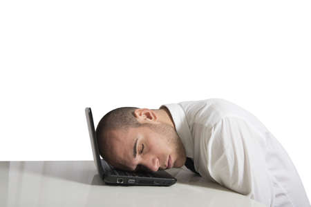 Businessman dreams while sleeping conceptの写真素材